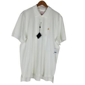 NEW Brooks Brothers Supima Cotton Polo Shirt Mens XL White Original Fit Short Sl